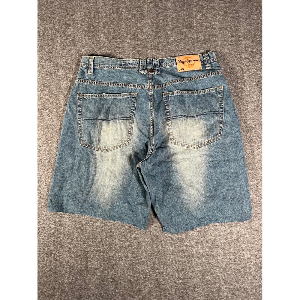 Vintage Pepe Jeans London Y2K Denim Baggy Skater Chopped Shorts size 38